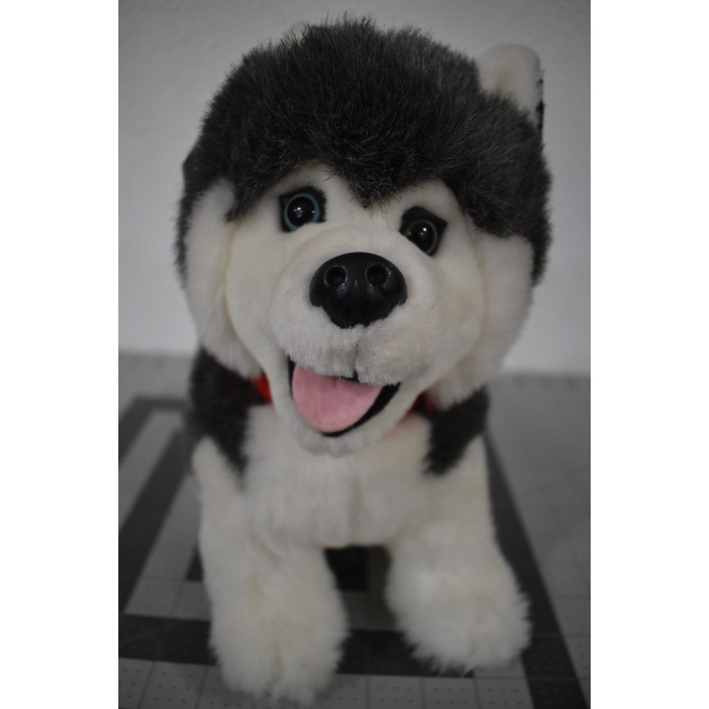 Husky Dog‎ Canada Plush Stuffed Souvenir Tag Sitting Animal House 10.5 Blue eyes